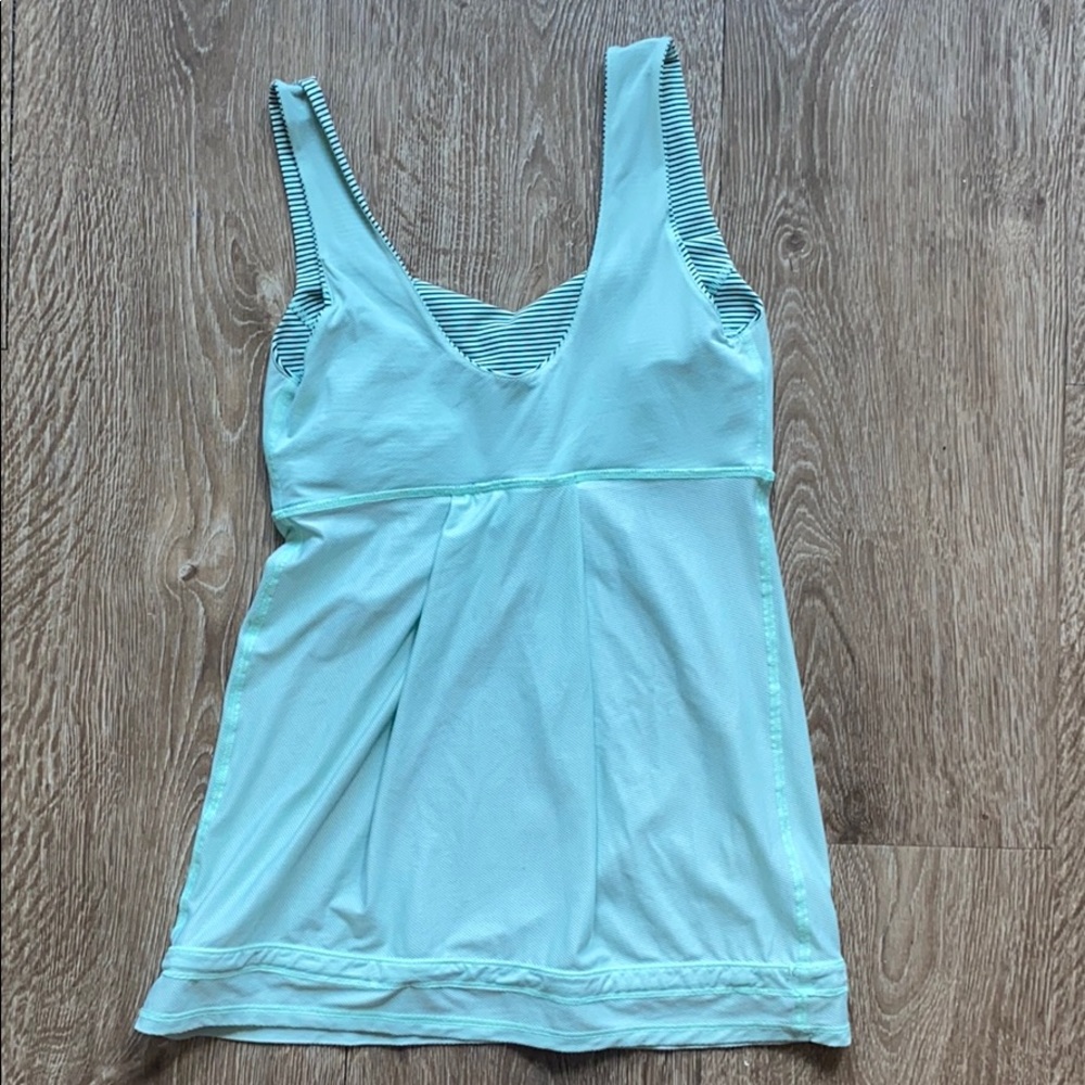 Tame Me Tank Teal Striped breathable workout - Picture 9 of 11